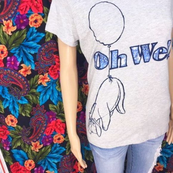WOMEN'S WINNIE THE POOH EEYORE "OH WELL" SHIRT SIZE LARGE TOP DISNEY STORE - Picture 2 of 6